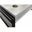 Pemberly Row Wood Laminate Open L-Desk and Return Corner Desk in Concrete Gray