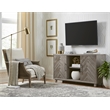Pemberly Row TV Console Entertainment Stand Wood Accent Cabinet Assembled Gray