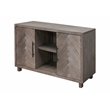 Pemberly Row TV Console Entertainment Stand Wood Accent Cabinet Assembled Gray