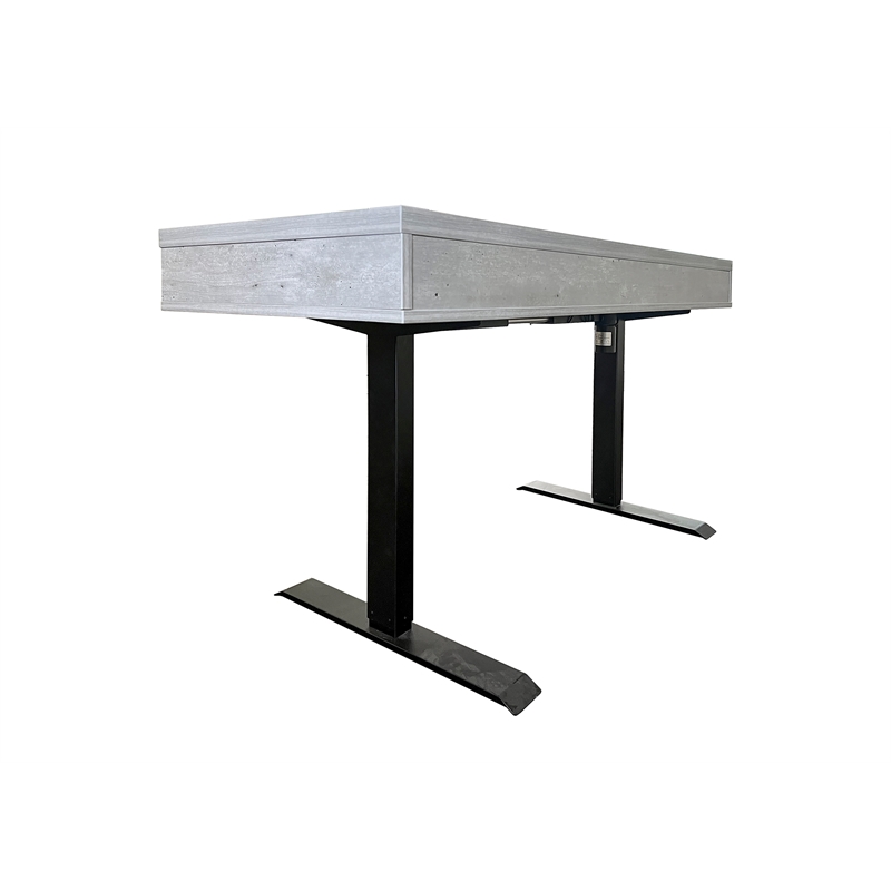 Pemberly Row Modern Wood Laminate Office Electronic Sit Stand Desk Concrete Gray