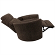 Pemberly Row Polyester Power Swivel Glider Recliner in Brown
