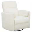 Pemberly Row Fabric Power Swivel Glider Recliner in Revel Oyster / White