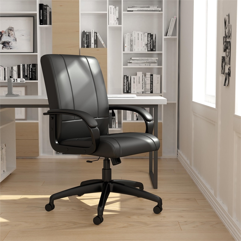 Pemberly Row Contemporary Mid-Back Caressoft Executive Office Chair