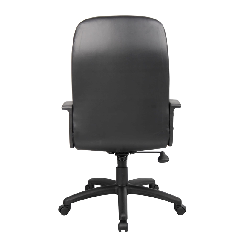 Pemberly Row Executive High Back Faux Leather Office Chair in Black
