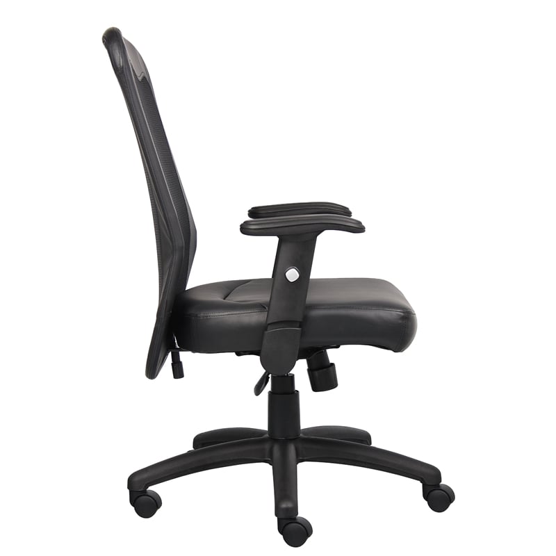 Pemberly Row Ventilation Web Mesh Back Task Office Chair in Black