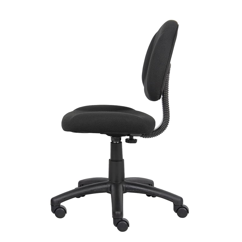 Pemberly Row Adjustable DX Fabric Posture Office Chair in Black