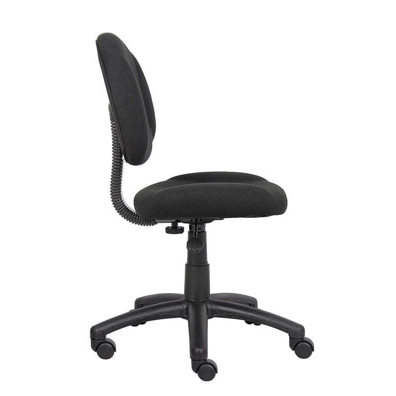 Pemberly Row Adjustable DX Fabric Posture Office Chair in Black