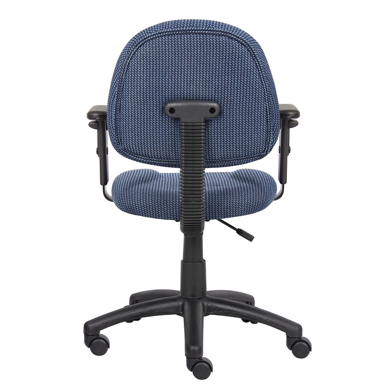 Pemberly Row Deluxe Fabric Posture Office Chair with Adjustable Arms in Blue
