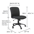 Pemberly Row Big and Tall Mid Back Task Office Chair in Black