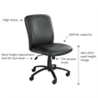 Pemberly Row Big and Tall High Back Task Office Chair in Black Vinyl