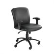Pemberly Row Big and Tall Mid Back Armless Task Office Chair in Black Vinyl