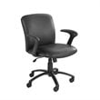 Pemberly Row Big and Tall Mid Back Armless Task Office Chair in Black Vinyl