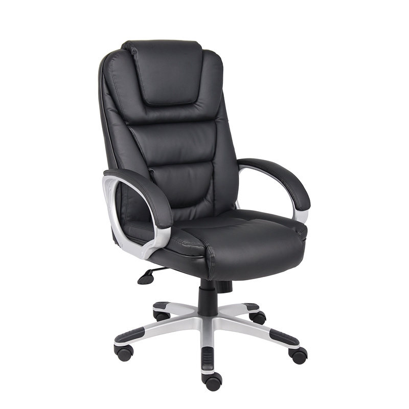 Pemberly Row Contemporary Executive Leather Arm Office Chair