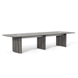 Pemberly Row Contemporary 12' Conference Table in Gray Steel Laminate