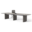 Pemberly Row Contemporary 12' Conference Table in Gray Steel Laminate