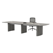 Pemberly Row Contemporary 14' Conference Table in Gray Steel