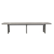 Pemberly Row Contemporary 14' Conference Table in Gray Steel