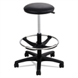 Pemberly Row Contemporary Adjustable Backless Drafting Chair in Black
