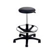 Pemberly Row Contemporary Adjustable Backless Drafting Chair in Black