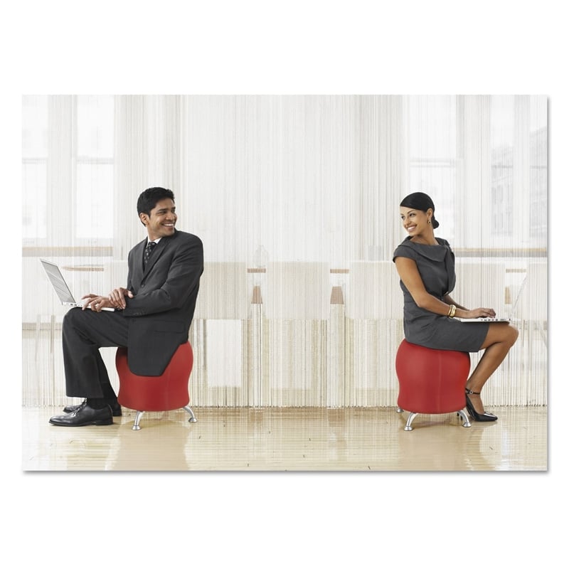 Pemberly Row Modern / Contemporary Ball Office Chair in Crimson