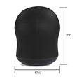 Pemberly Row Contemporary Faux Leather Swivel Ball Office Chair in Black