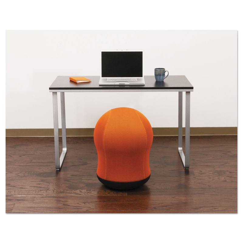 Pemberly Row Contemporary Swivel Ball Office Chair in Orange