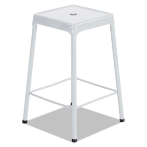 Pemberly Row 25&quot Steel Backless Counter Stool in Glossy White