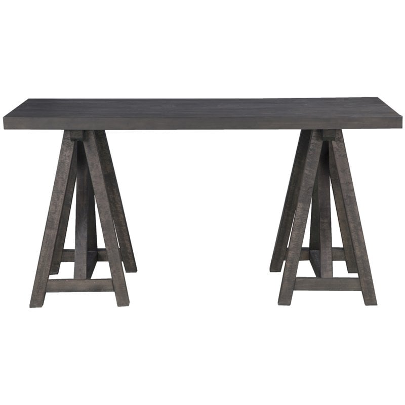 Pemberly Row Contemporary Home Office Desk in Weathered Charcoal