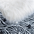 Pemberly Row Faux Fur Upholstered Armless Office Task Chair in Cream White