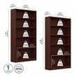 Pemberly Row Universal 5 Shelf Bookcase in Vogue Cherry (Set of 2)