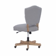 Pemberly Row Contemporary Wood Upholstered Swivel Office Chair in Gray