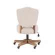 Pemberly Row Contemporary Wood Upholstered Swivel Office Chair in Beige