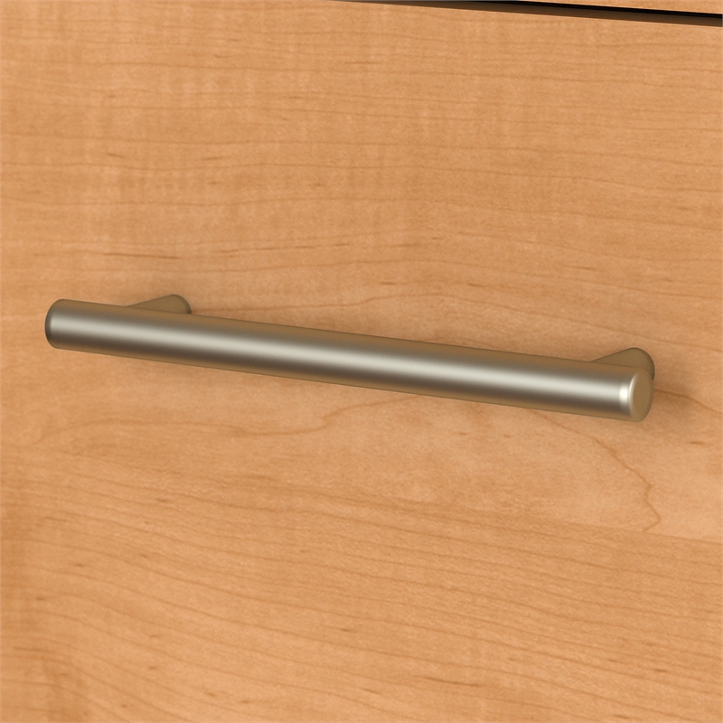 Pemberly Row Contemporary 60W L Shaped Desk with Hutch in Maple Cross