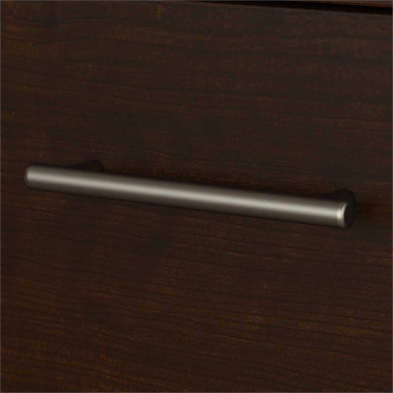 Pemberly Row Contemporary 60W L Desk in Mocha Cherry - Engineered Wood