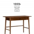 Pemberly Row 1-Drawer Mid-Century Wood Desk w/ Rounded Legs in Warm Walnut