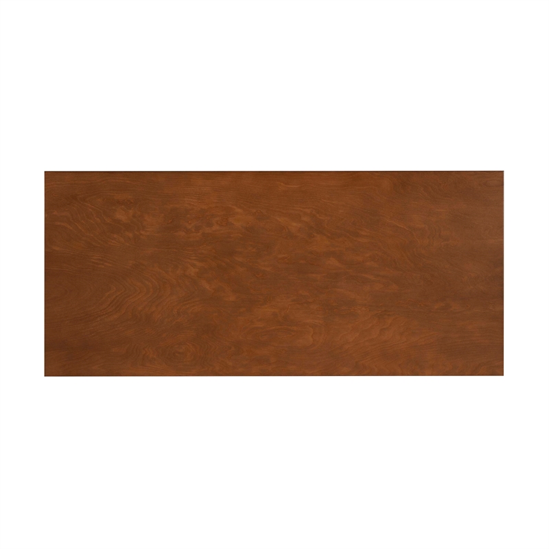 Pemberly Row 1-Drawer Mid-Century Wood Desk w/ Rounded Legs in Warm Walnut