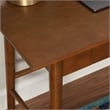 Pemberly Row 1-Drawer Mid-Century Wood Desk w/ Rounded Legs in Warm Walnut