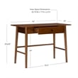 Pemberly Row 1-Drawer Mid-Century Wood Desk w/ Rounded Legs in Warm Walnut