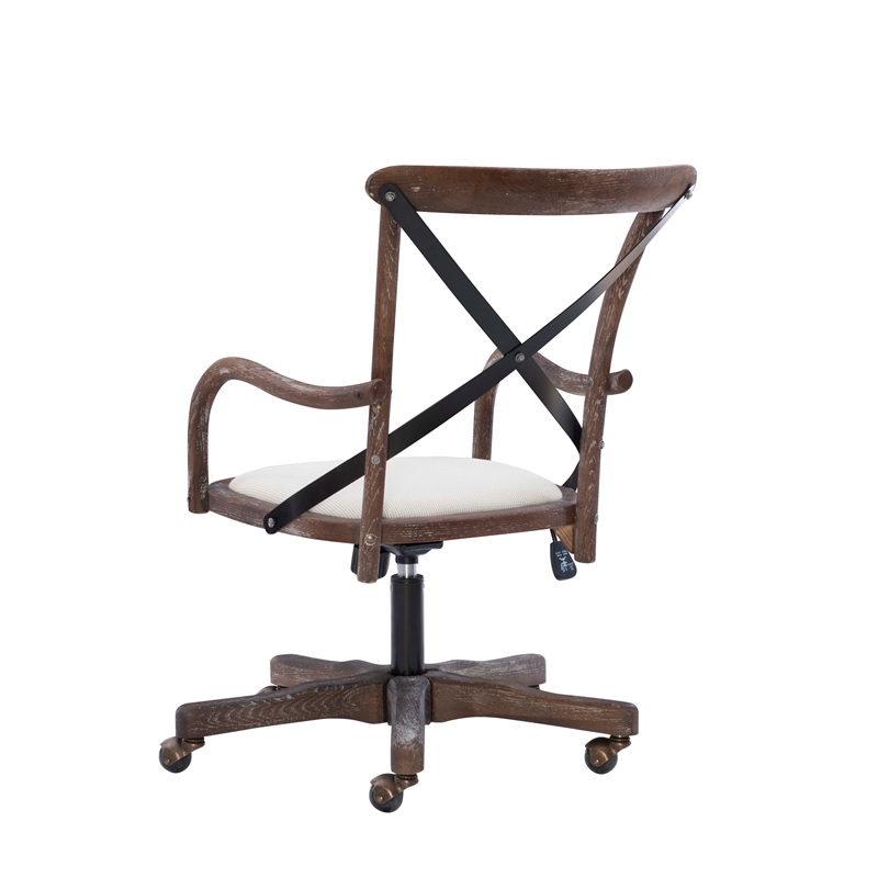 Pemberly Row Contemporary Adjustable Swivel Cafe Office Chair in Brown