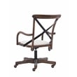 Pemberly Row Contemporary Adjustable Swivel Cafe Office Chair in Brown