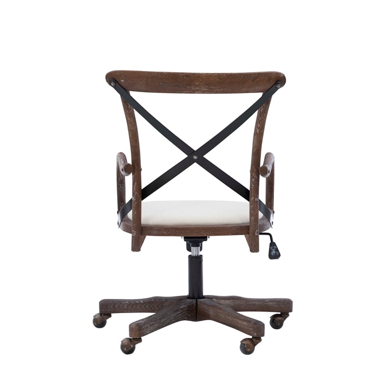 Pemberly Row Contemporary Adjustable Swivel Cafe Office Chair in Brown