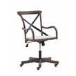 Pemberly Row Contemporary Adjustable Swivel Cafe Office Chair in Brown