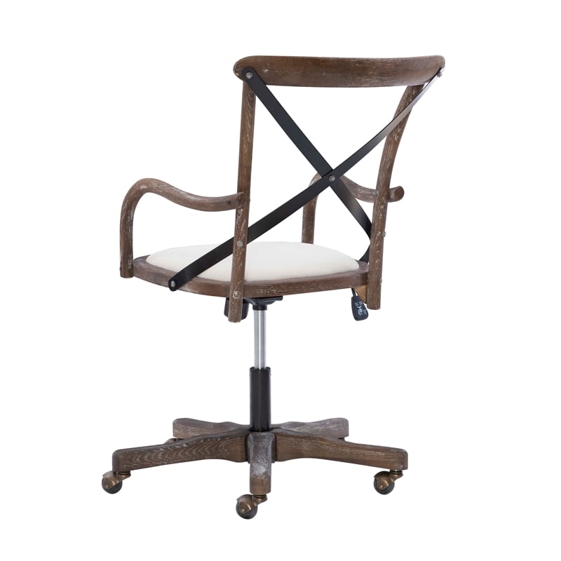 Pemberly Row Contemporary Adjustable Swivel Cafe Office Chair in Brown