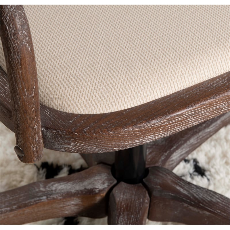 Pemberly Row Contemporary Adjustable Swivel Cafe Office Chair in Brown