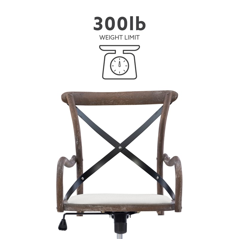 Pemberly Row Contemporary Adjustable Swivel Cafe Office Chair in Brown
