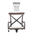 Pemberly Row Contemporary Adjustable Swivel Cafe Office Chair in Brown