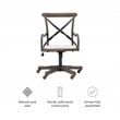 Pemberly Row Contemporary Adjustable Swivel Cafe Office Chair in Brown