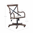Pemberly Row Contemporary Adjustable Swivel Cafe Office Chair in Brown