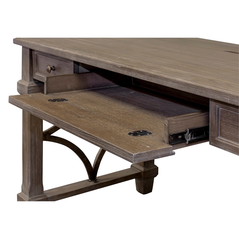 Pemberly Row Wood Writing Desk Writing Table Office Desk Gray