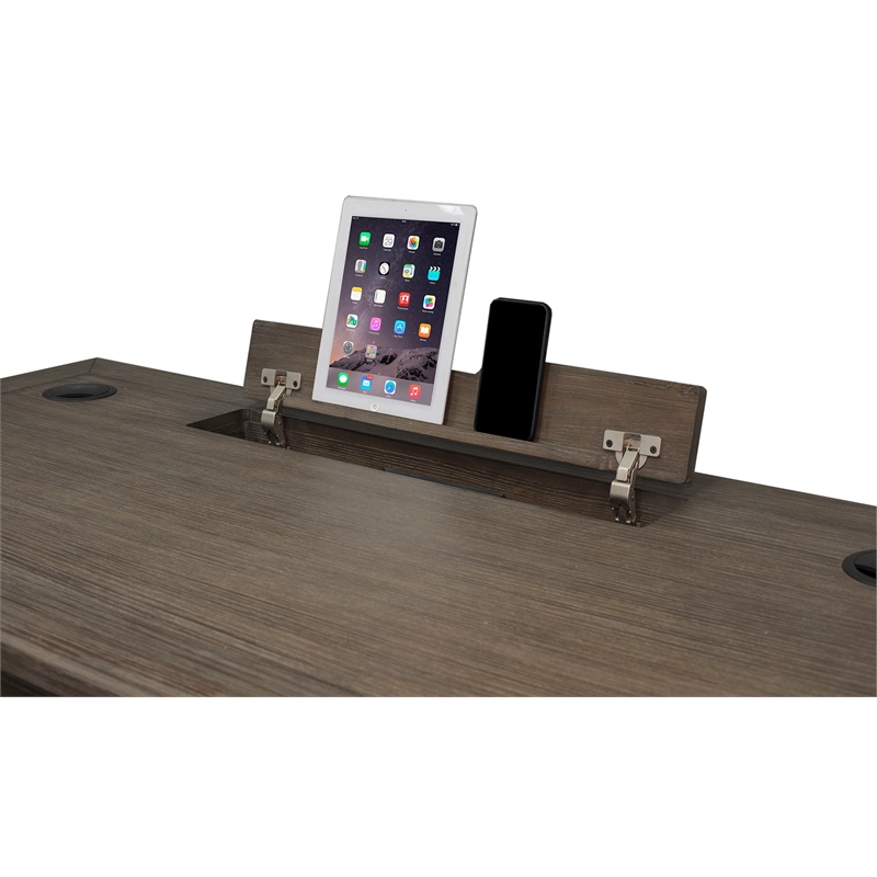 Pemberly Row Wood Writing Desk Writing Table Office Desk Gray